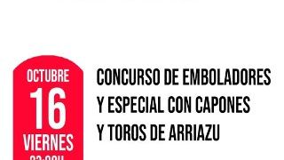 Feria Taurina del Pilar 2026: Concurso de Emboladores y Especial con capones y toros de Arriazu