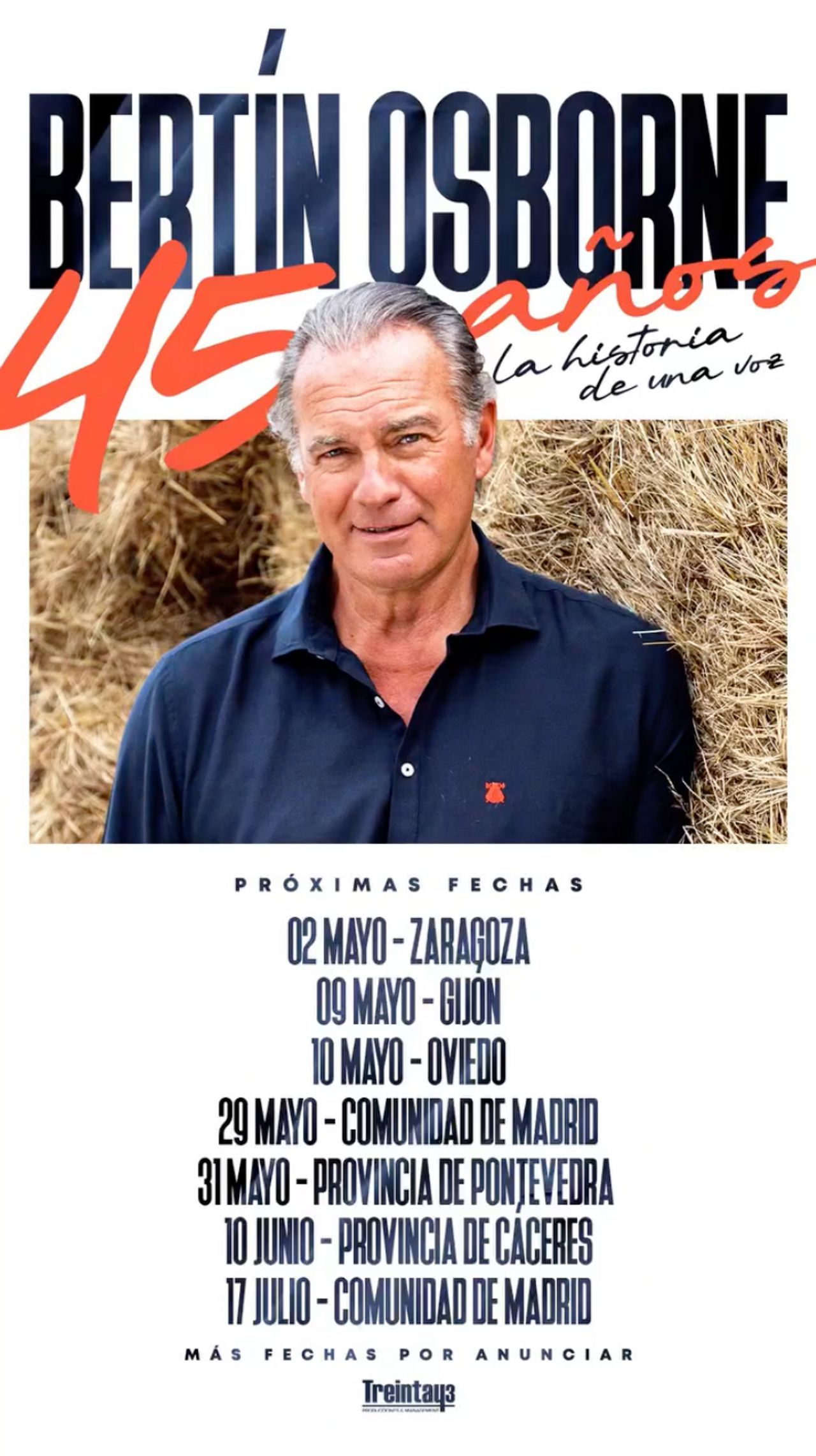 Cartel conciertos de Bertín Osborne. Foto: Bertín Osborne.