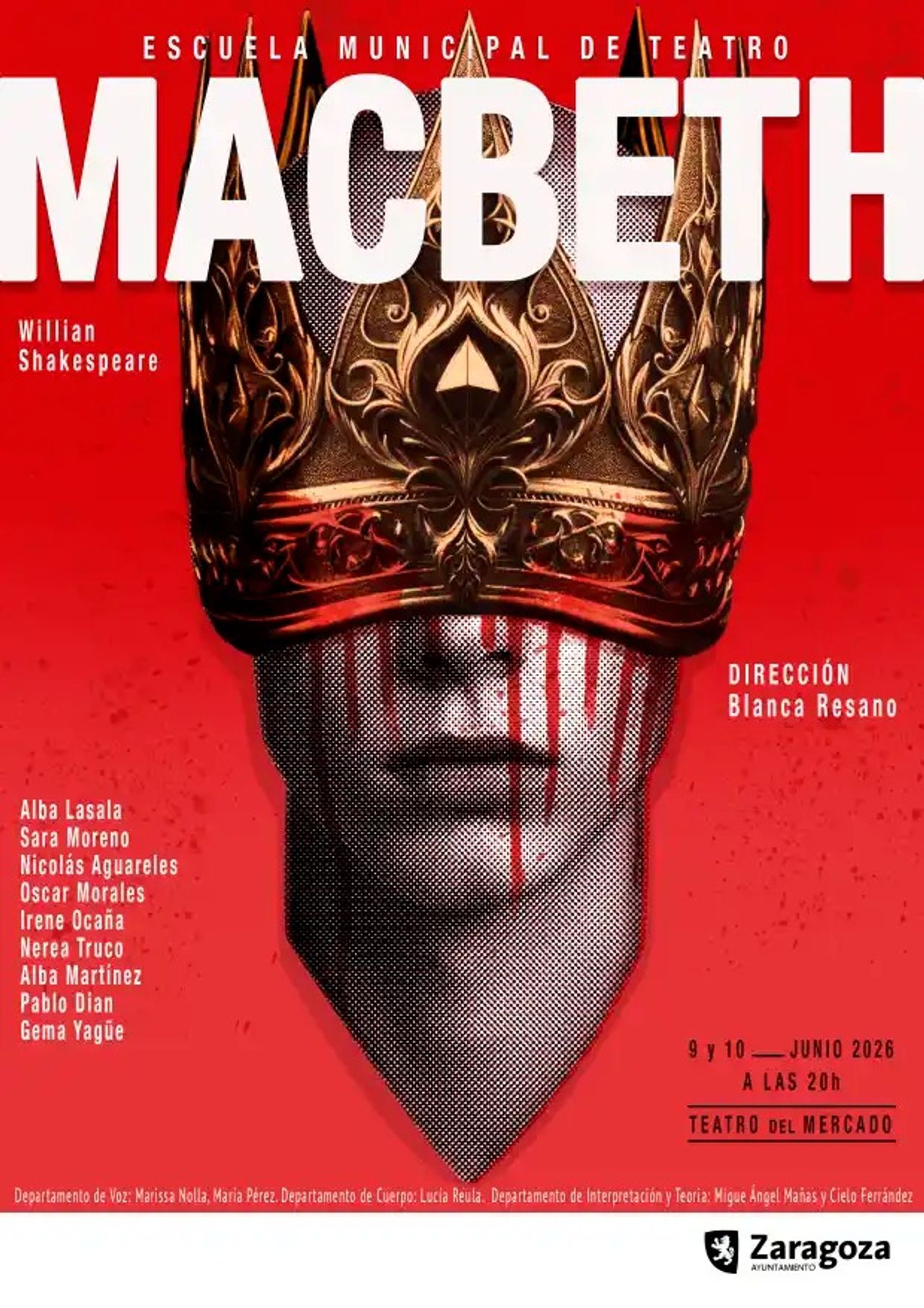 Cartel Macbeth. Foto: Escuela Municipal de Teatro de Zaragoza.